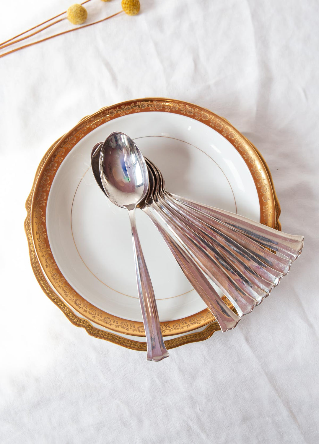 Juego 10 cucharas MESA Markström, alpaca plateada c. 1960s