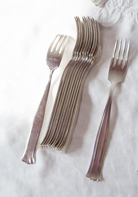 Cubertería sueca ENTRANTES PARA 12 Markström, alpaca plateada c. 1960s (41 PIEZAS)