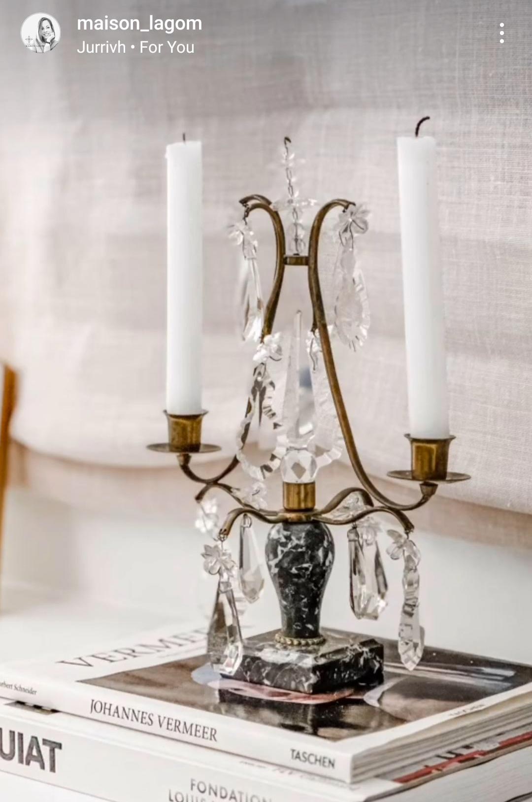 Pareja candelabros sobremesa suecos estilo Gustaviano s. XX