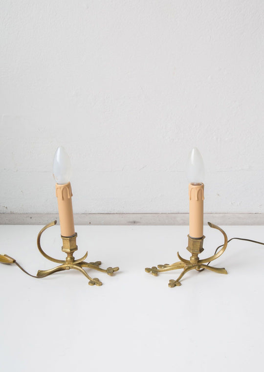 Pareja antiguas lamparitas o candeleros franceses (VENDIDA)