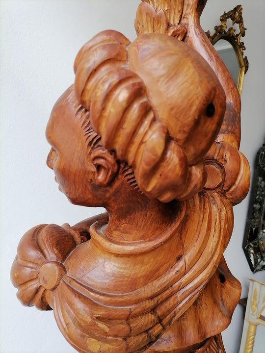 Gran lámpara de pie torchero florentino con nubio c. 1930 (225 cm)