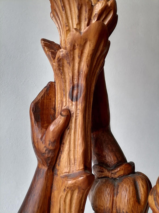 Gran lámpara de pie torchero florentino con nubio c. 1930 (225 cm)
