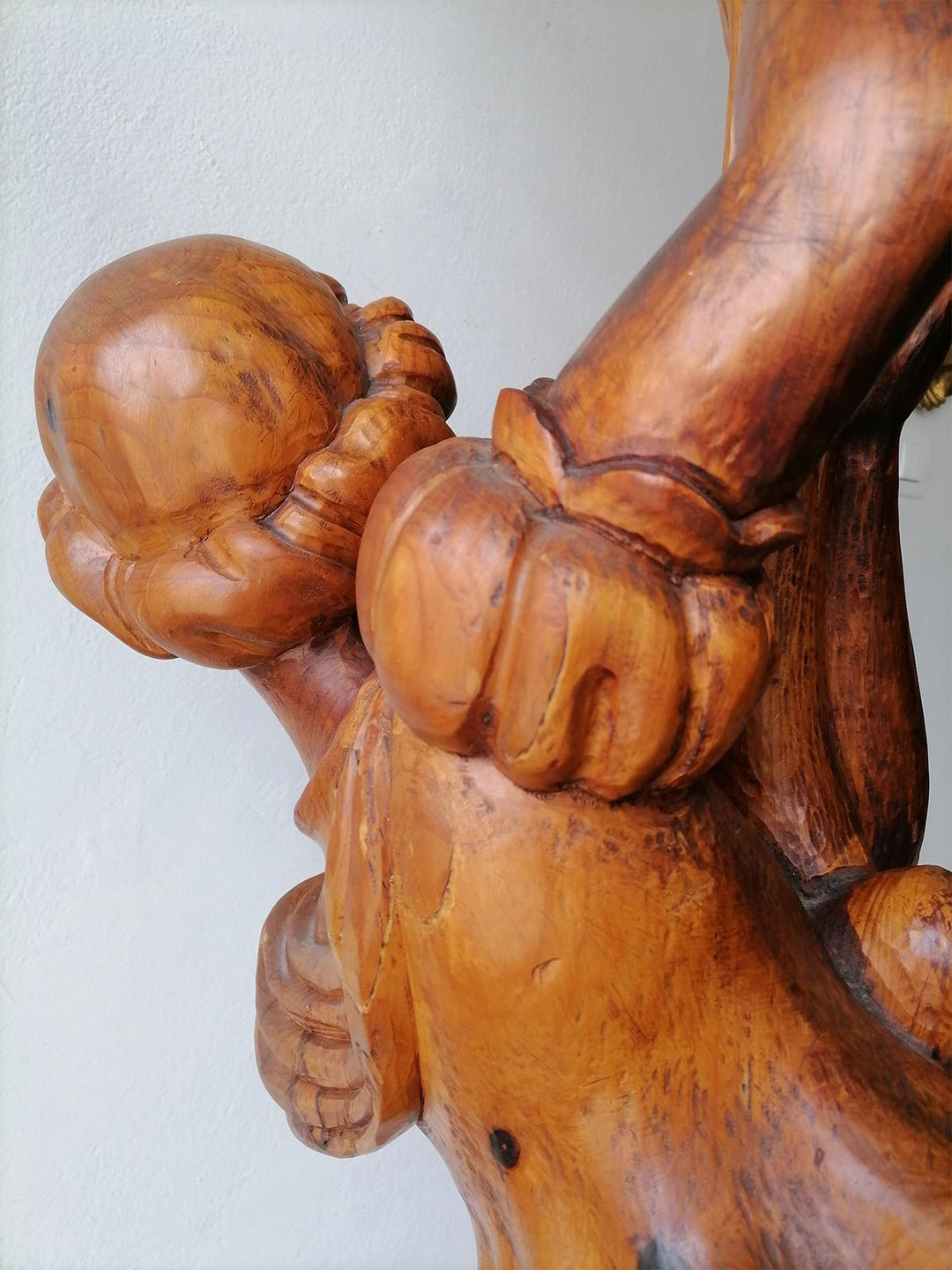 Gran lámpara de pie torchero florentino con nubio c. 1930 (225 cm)