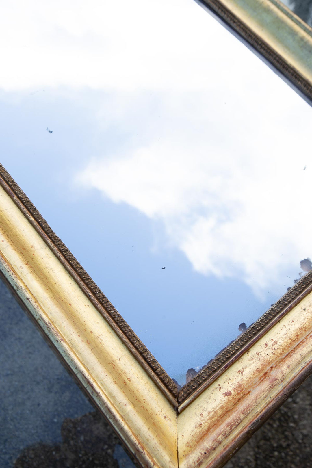 Antiguo espejo francés rectangular madera dorada s. XIX ( 53*81 cm)