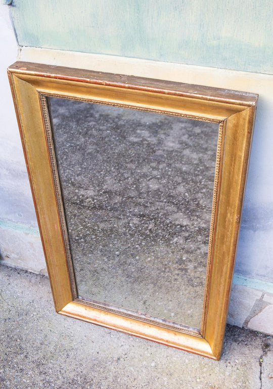 Antiguo espejo francés rectangular madera dorada s. XIX ( 53*81 cm)
