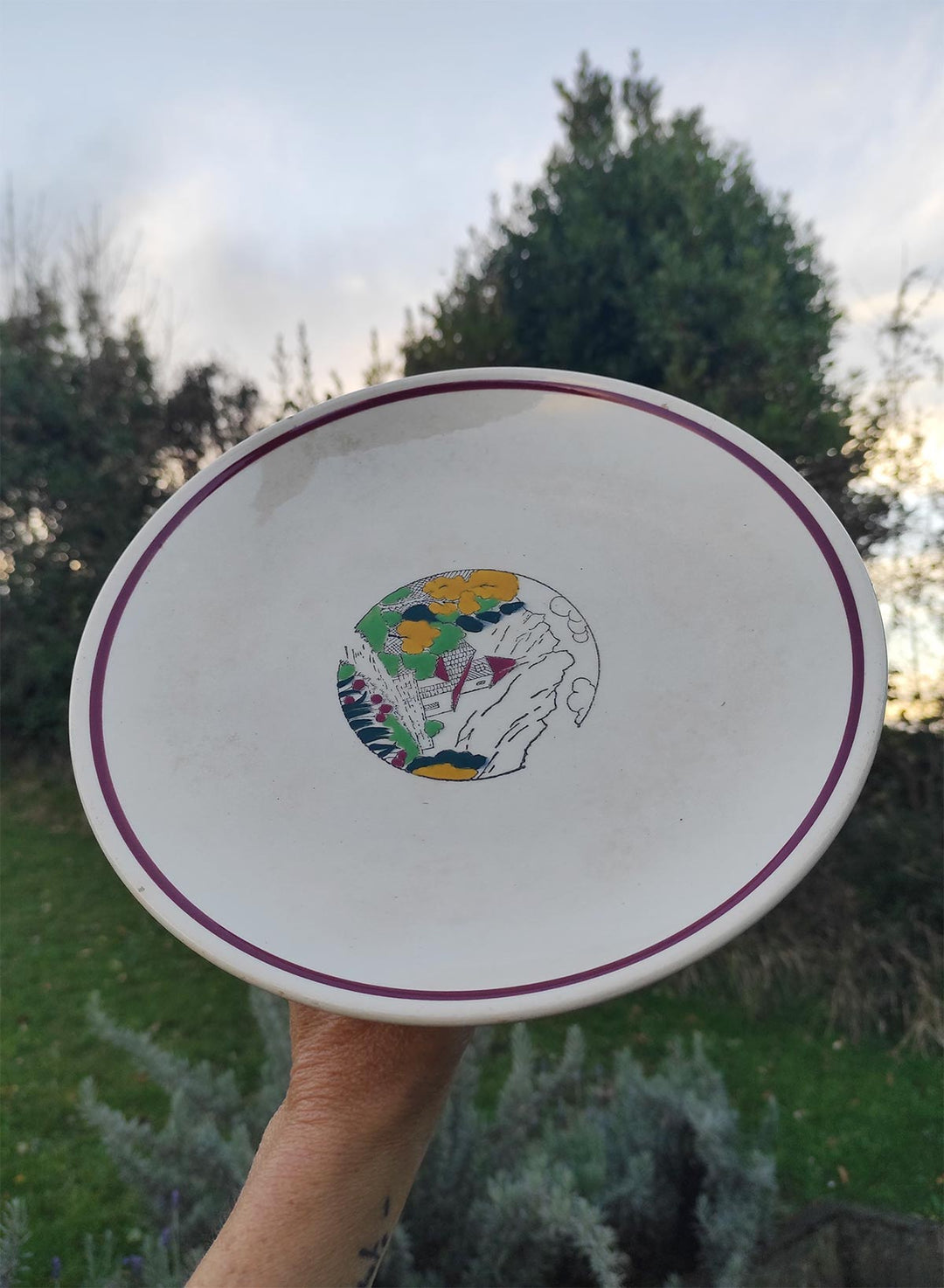 Frutero loza francesa Salins 1960s (22,5 cm)