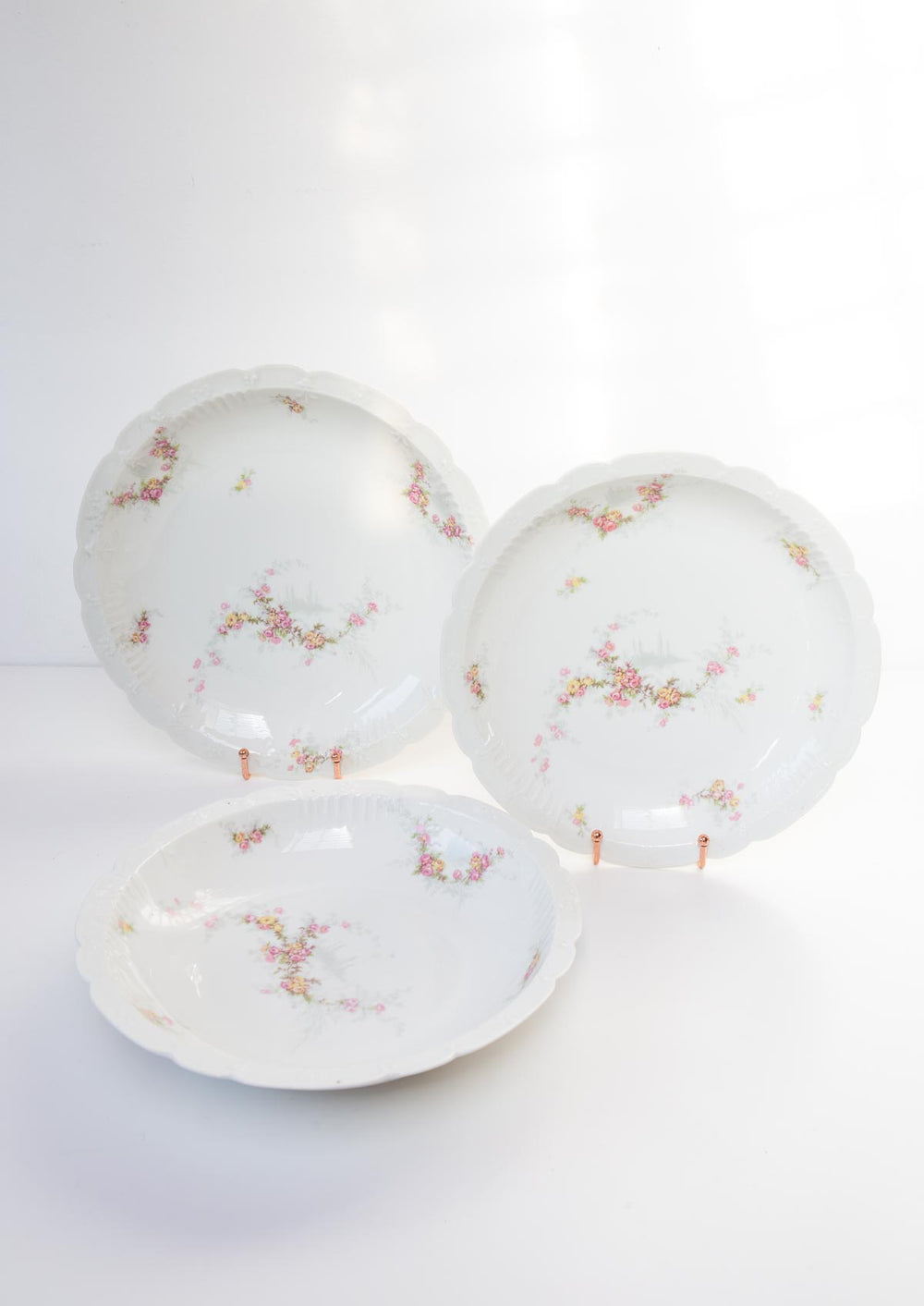 juego antiguas fuentes porcelana pouyat Limoges