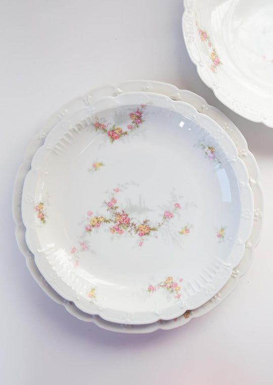 juego antiguas fuentes porcelana pouyat Limoges
