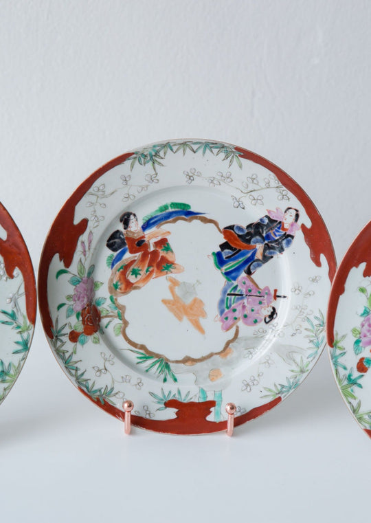 Platos japoneses porcelana pintados a mano geishas (VENDIDOS)