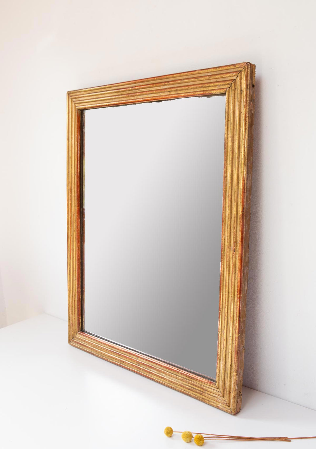 Antiguo espejo francés dorado al mercurio primera mitad s. XIX (73*59 cm)