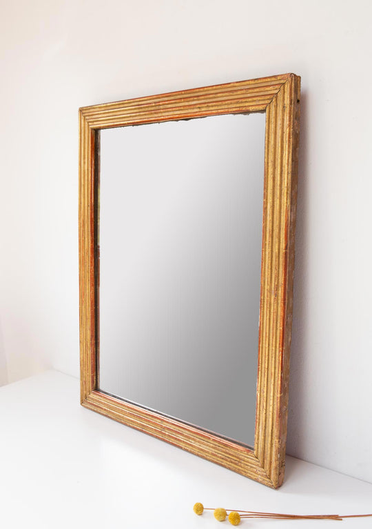 Antiguo espejo francés dorado al mercurio primera mitad s. XIX (73*59 cm)