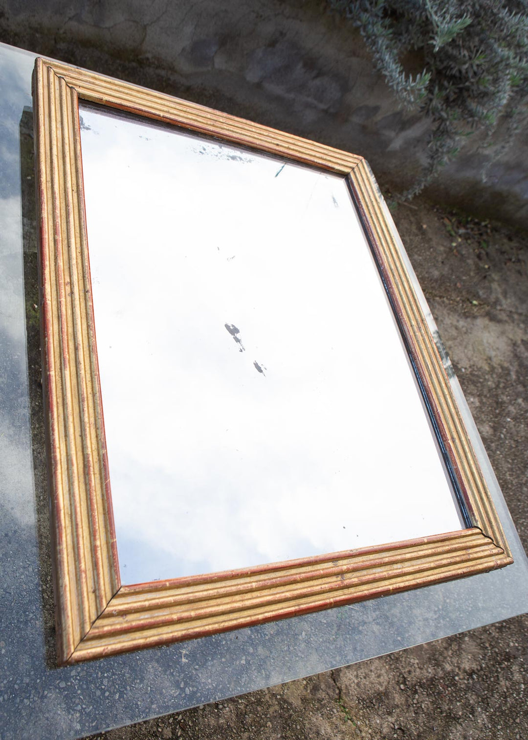 Antiguo espejo francés dorado al mercurio primera mitad s. XIX (73*59 cm)