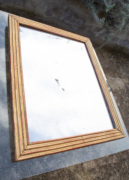 Antiguo espejo francés dorado al mercurio primera mitad s. XIX (73*59 cm)