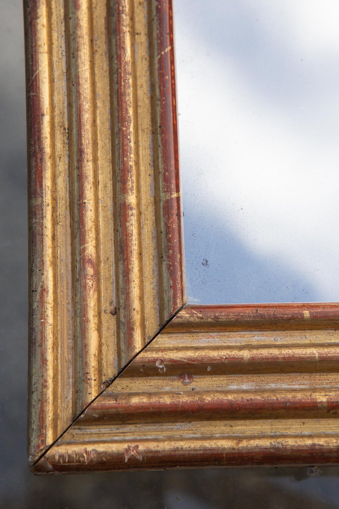 Antiguo espejo francés dorado al mercurio primera mitad s. XIX (73*59 cm)