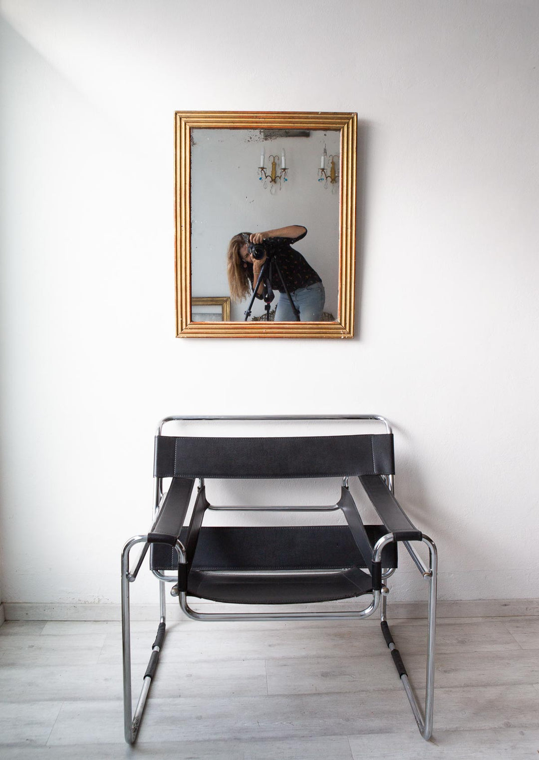 Antiguo espejo francés dorado al mercurio primera mitad s. XIX (73*59 cm)