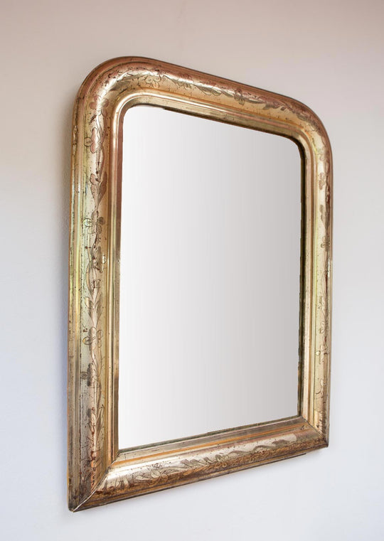 Espejo Louis Philippe madera dorada s. XIX (74*56 cm)