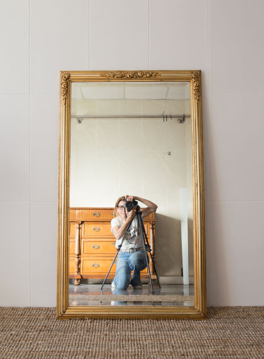 Gran espejo francés camelias art decó (VENDIDO)