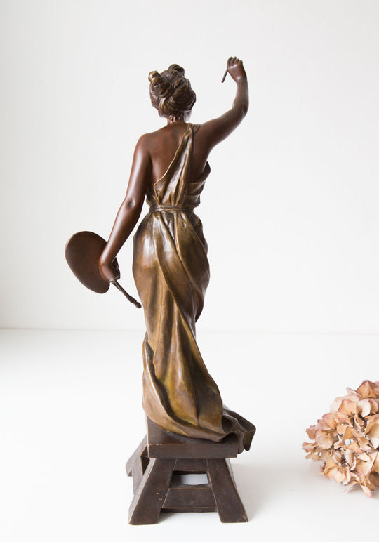 Escultura bronce art nouveau Villanis c. 1900 bronze female figure sculpture antique