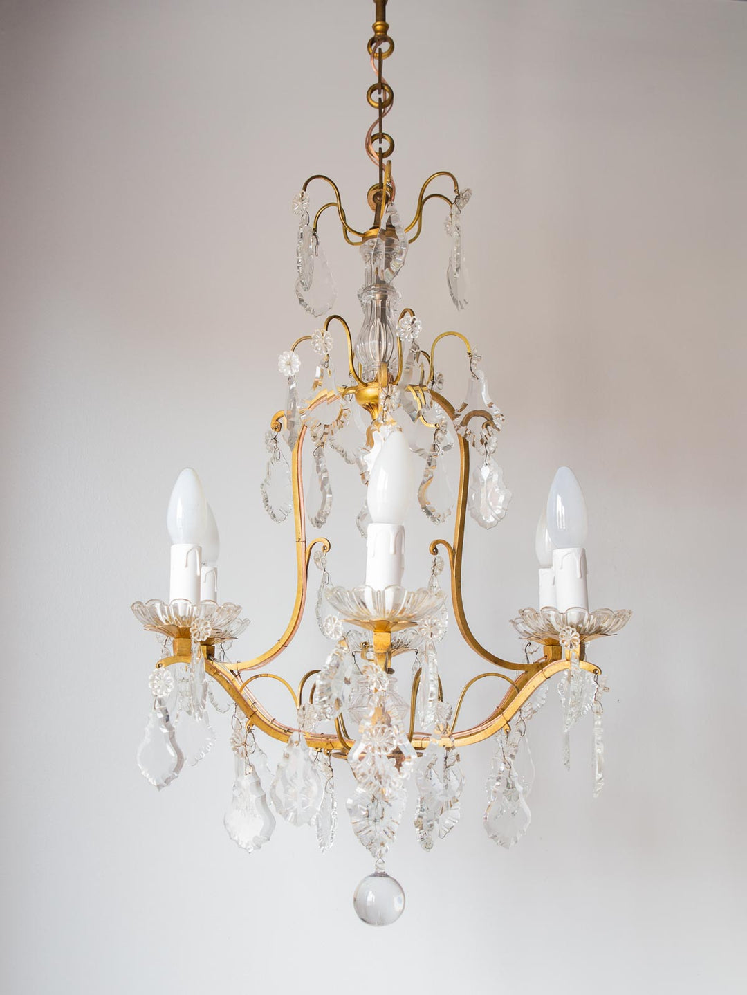 Antiguo chandelier francés cristales 6 brazos (VENDIDA)