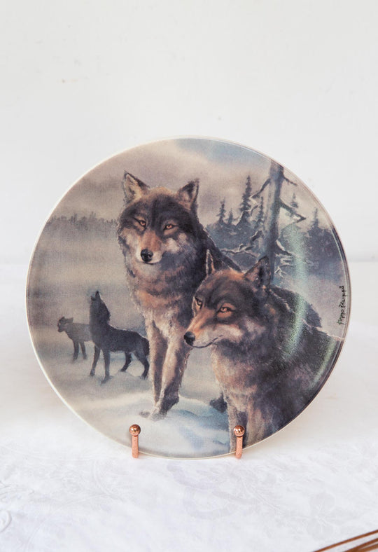 Pareja de platos de gres Arabia Finland — Kimmo Pälikkö, fauna nórdica 1980s
