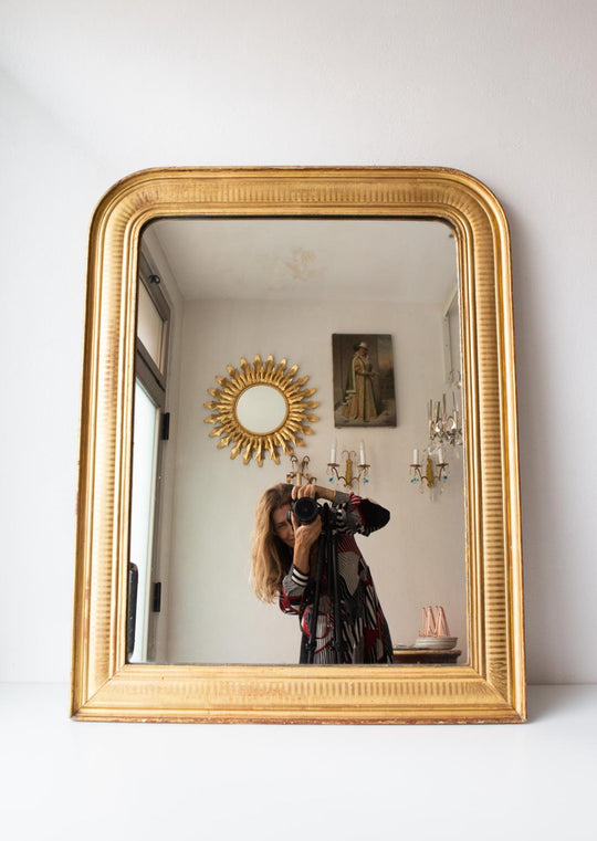 antiguo espejo dorado francés vintage gilded gold mirror 