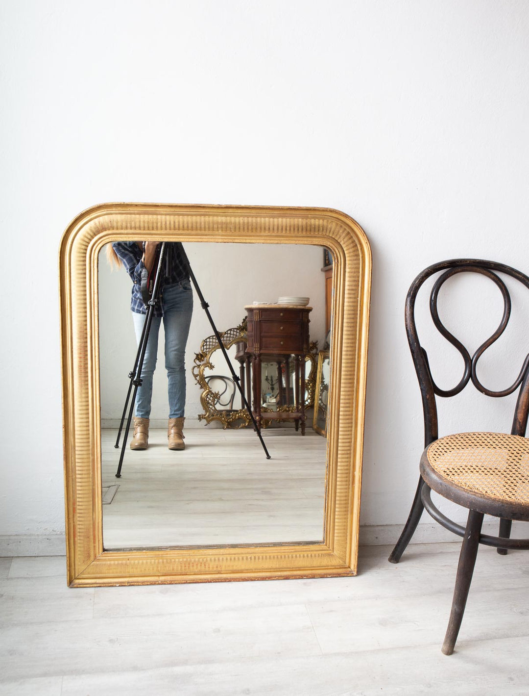 antiguo espejo dorado francés vintage gilded gold mirror 