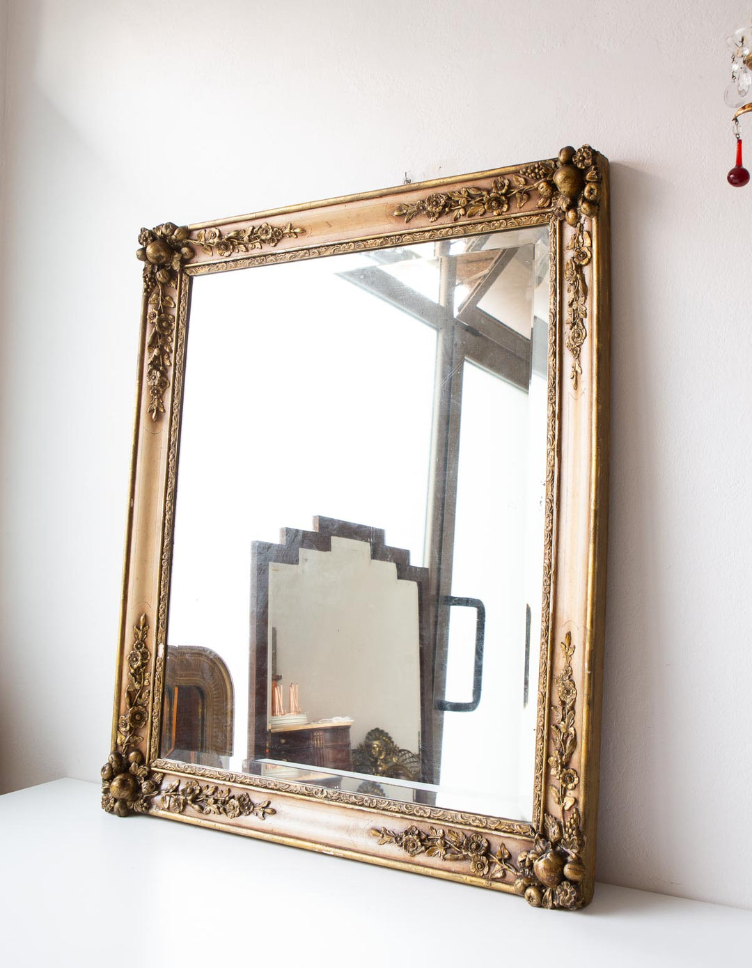 Antiguo espejo francés ppios XX molduras dorado antique french mirror