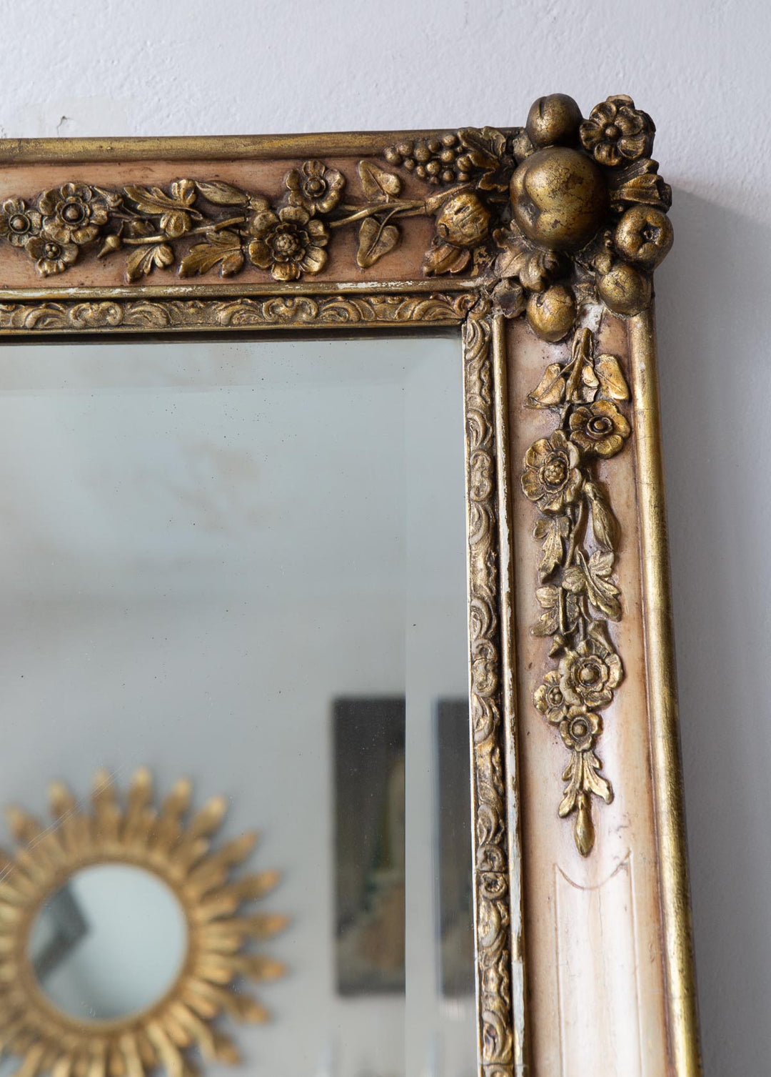 Antiguo espejo francés ppios XX molduras dorado antique french mirror