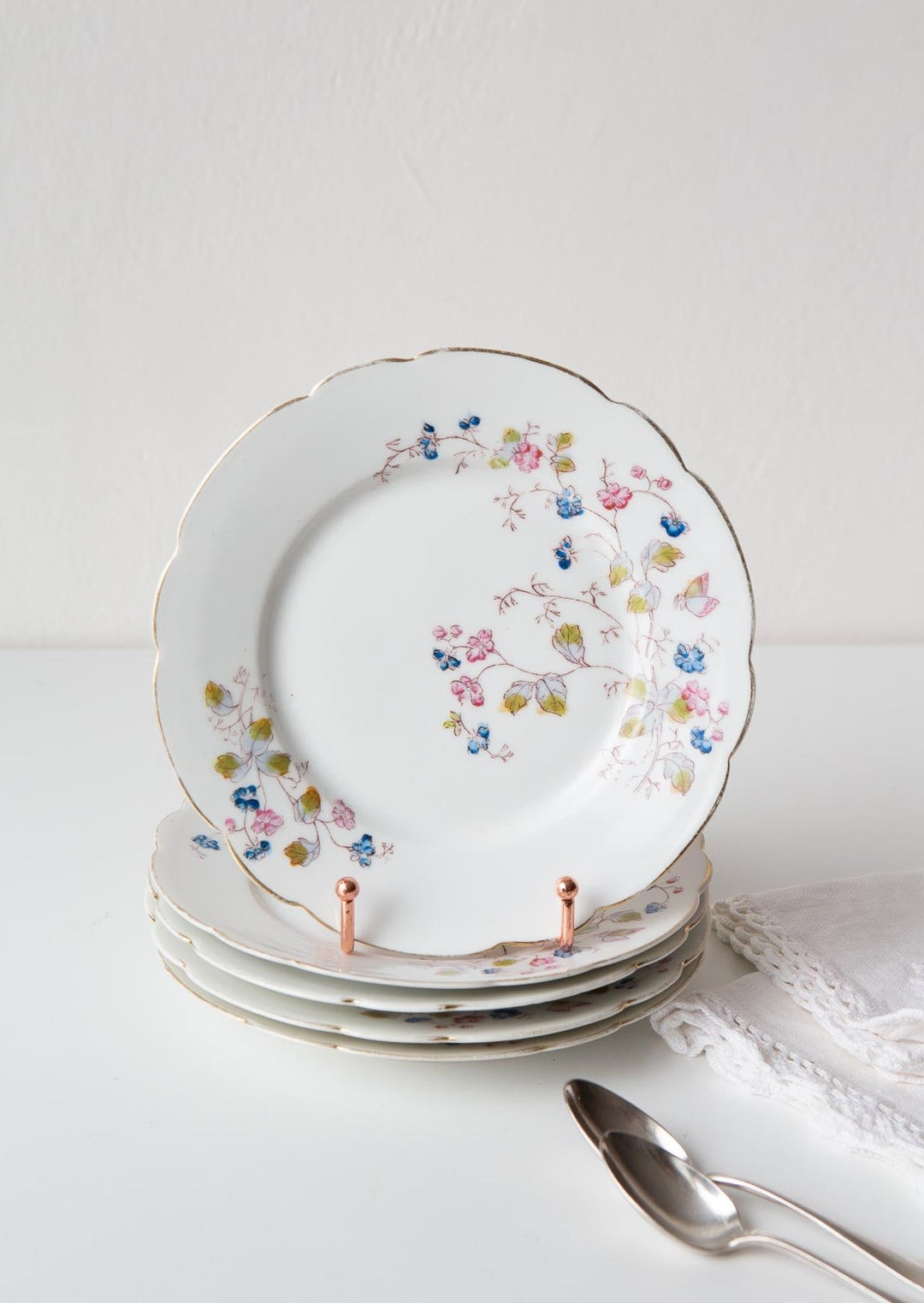 Platos porcelana 20 cm Vieux Paris c. 1900 hand painted french porcelain plates