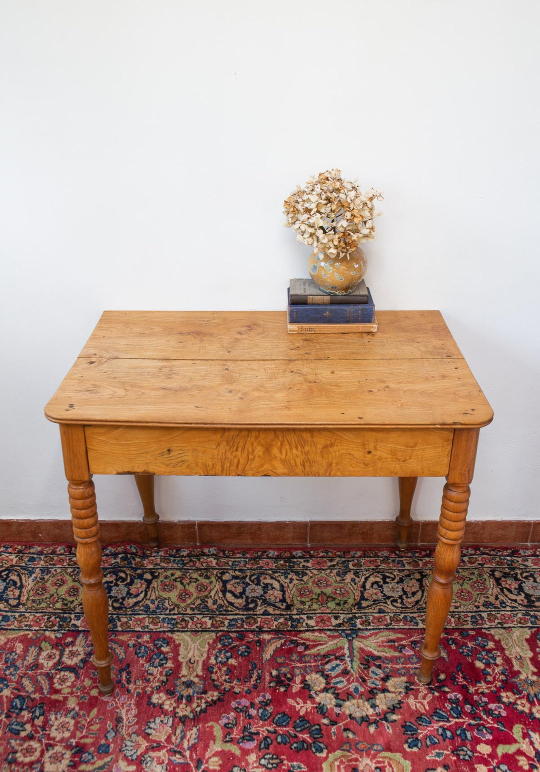 Antigua mesa escritorio con cajón nogal Francia s. XIX estilo Louis Philippe