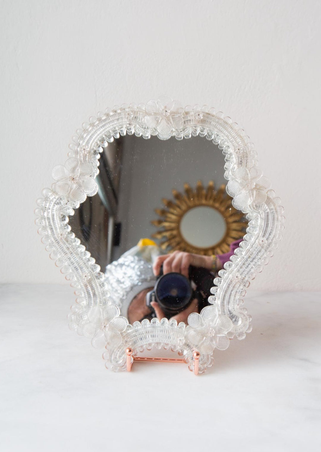 Pequeño espejo cristal Murano años 50/60 small murano glass vintage mirror