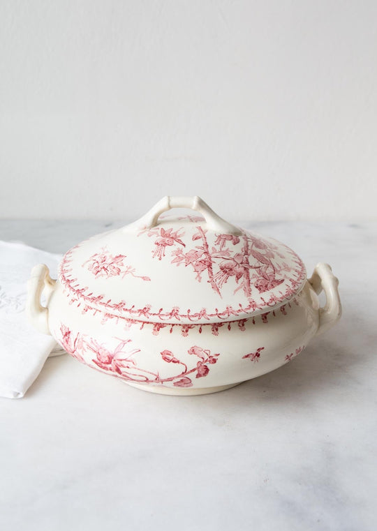 ANTIGUA SOPERA TERRE DE FER GIEN FRANCIA MODELO FUCHSIA SOUPIERE TUREEN