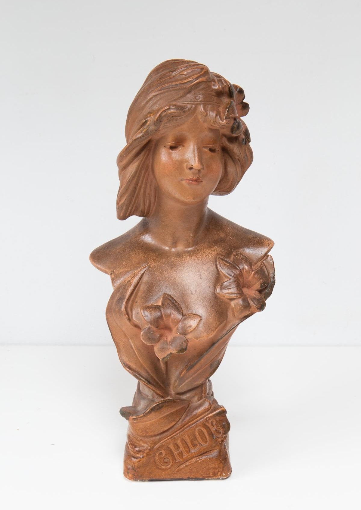 busto escayola antiguo frances chloe antique french bust art nouveau