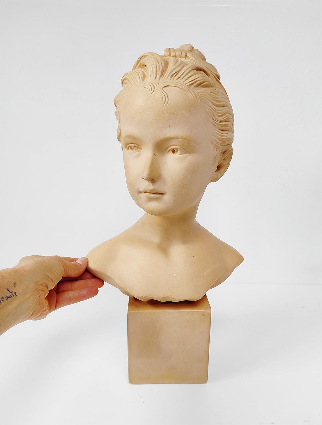 Antiguo busto escayola francés Louise Brongniart c. 1910 antique french plaster bust
