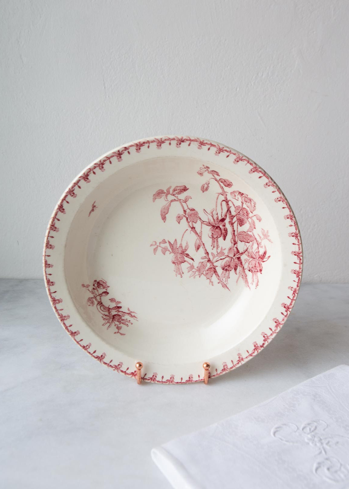 Antigua fuente Sarreguemines Gien terre de fer c. 1900 antique french serving dish