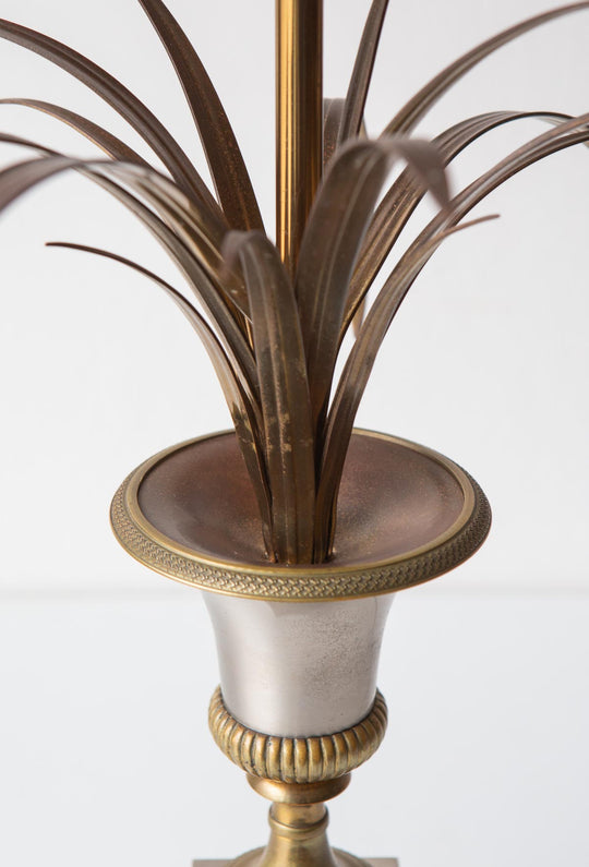 Excepcional lámpara mesa Maison Charles “Vase / Roseaux” años 70 (76 cm)