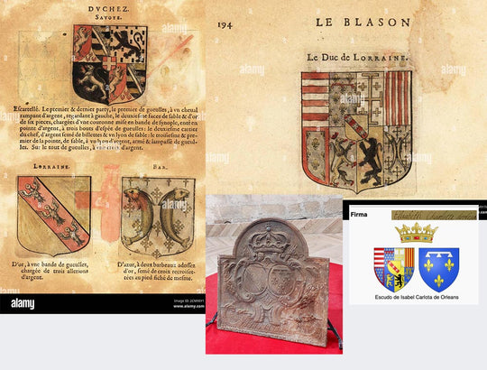 Placa chimenea escudo Leopoldo I de Lorena. Francia 1722