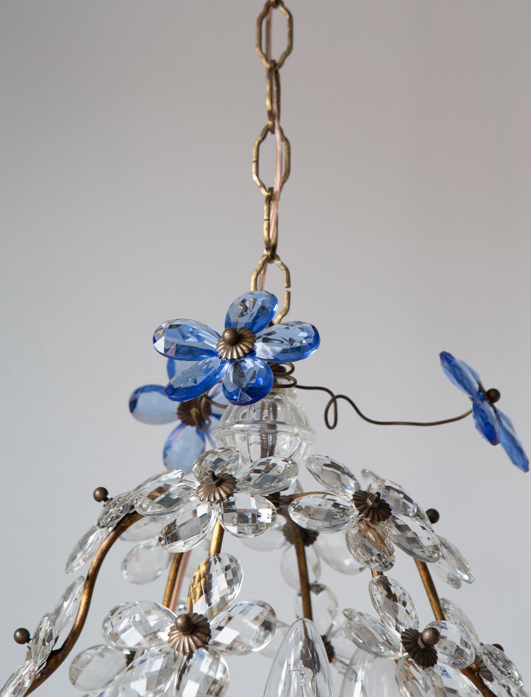 Antigua lámpara italiana 40 flores cristal (VENDIDA)