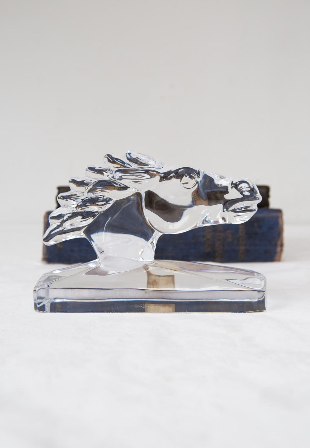 Pisapapeles cabeza caballo cristal francés Sèvres (13 cm)