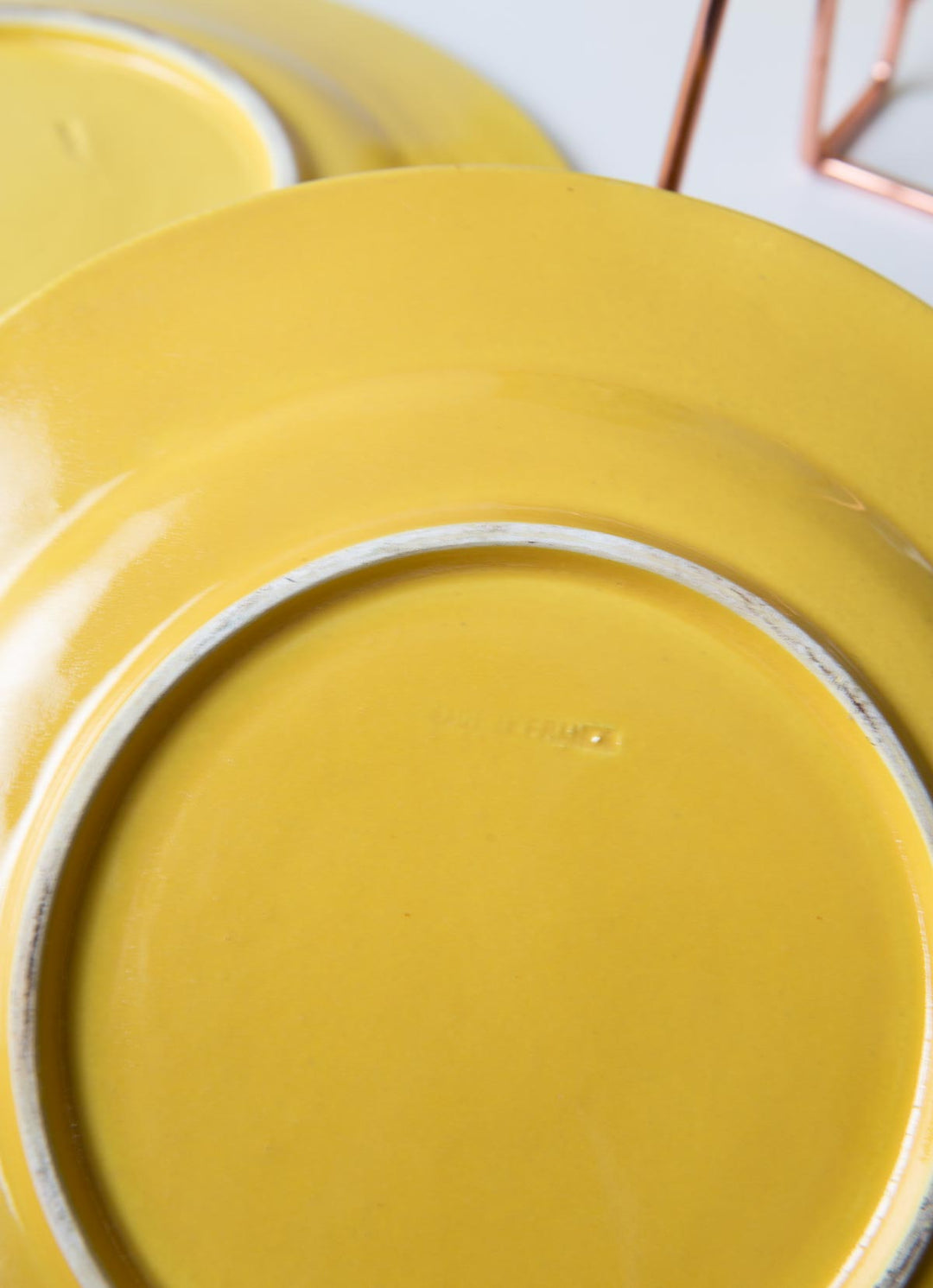 Juego antiguos platos amarillos loza francesa yellow plates