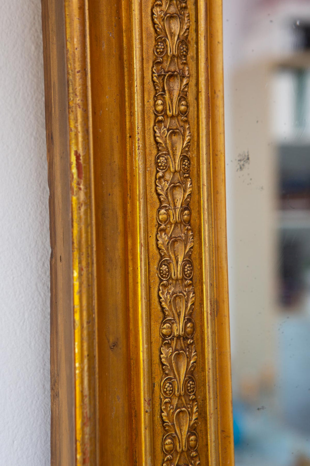 Antiguo espejo francés madera dorada s. XIX