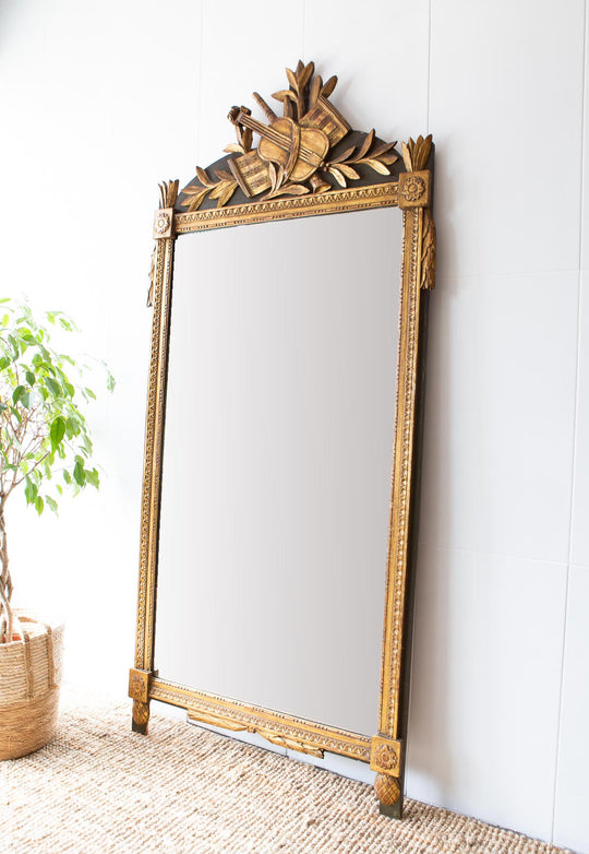 Gran espejo francés estilo Luis XVI copete musical large french mirror