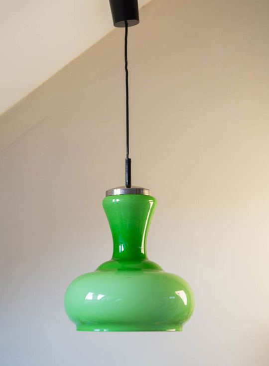 Lámpara de techo opalina verde años 60/70 (VENDIDA)