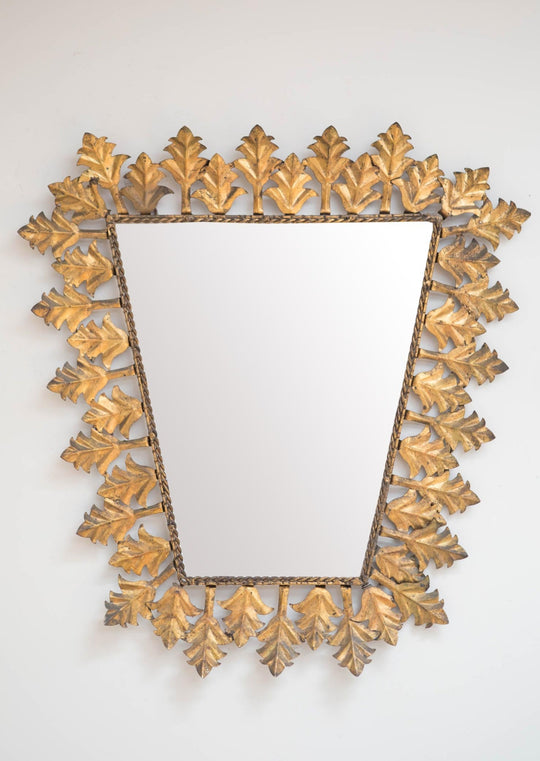 Espejo dorado trapezoidal años 50/60 (VENDIDO)