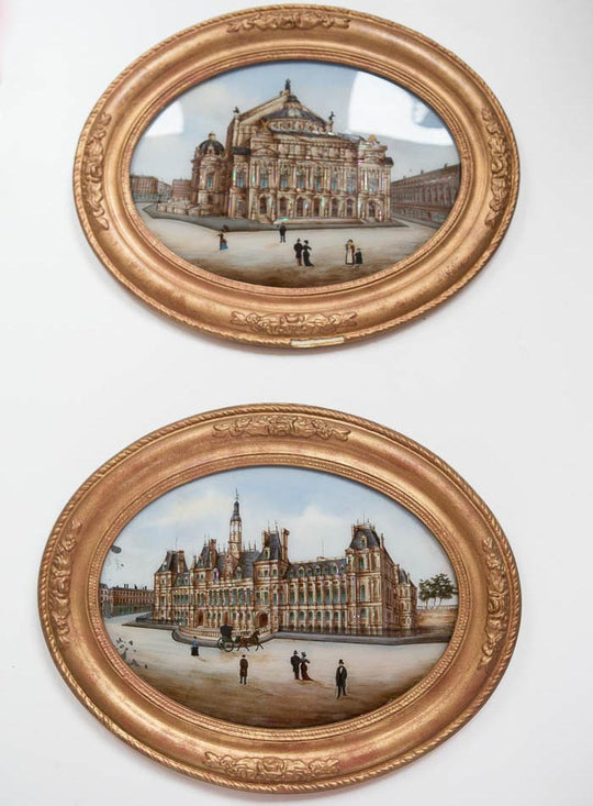 Cuadros “bajo cristal” vistas París s. XIX (VENDIDOS)