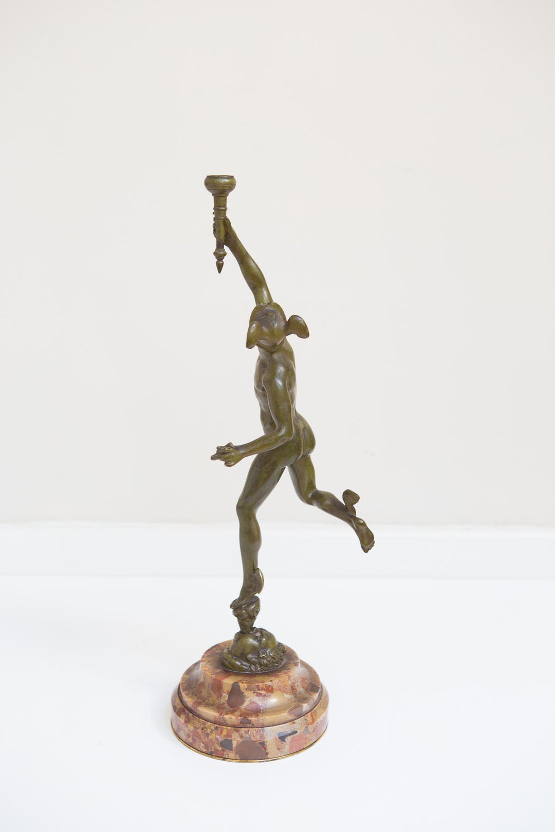 Figura bronce y mármol Mercurio o Hermes 19th century bronce figure mercury juan de bolonia jean de bologne+