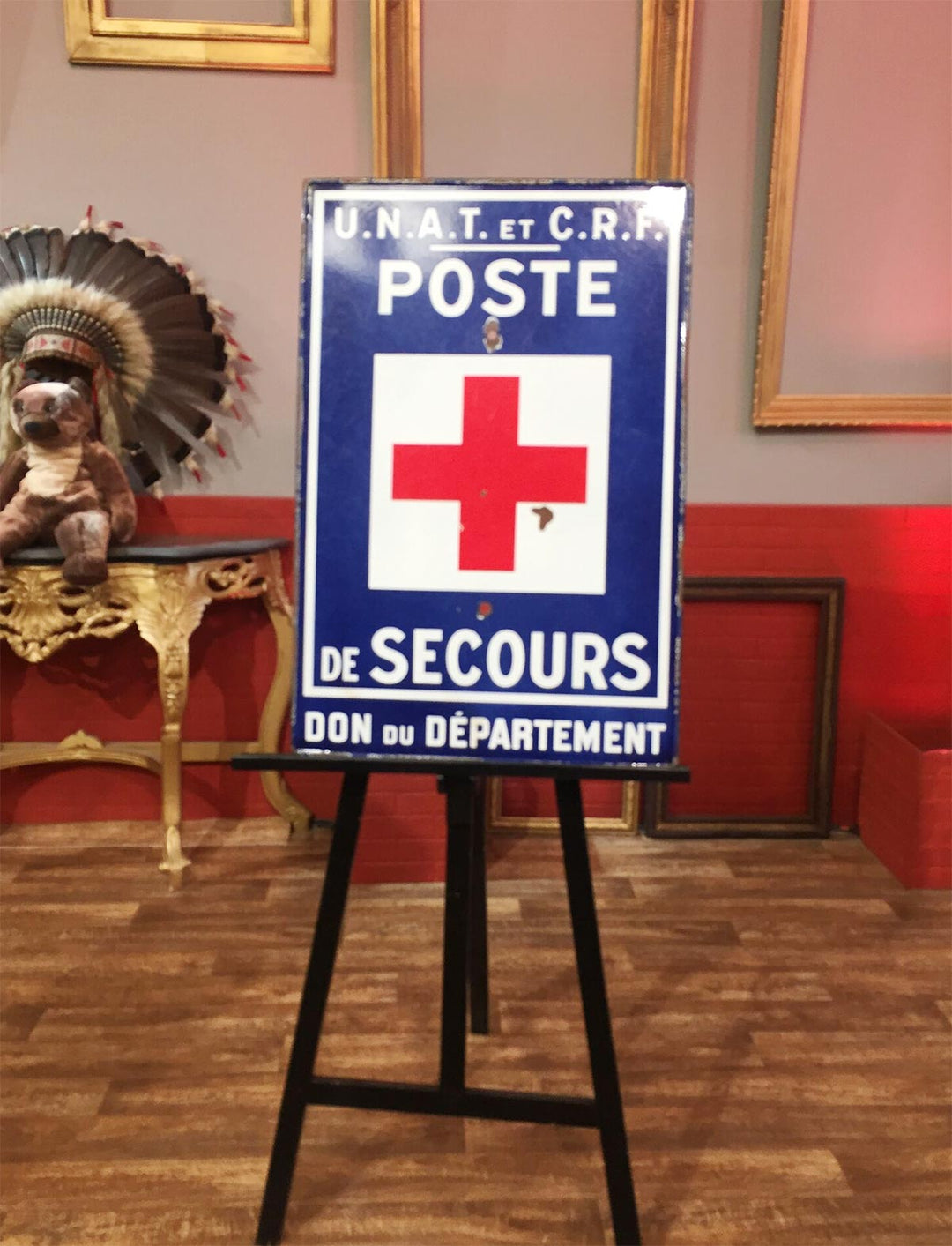 Antigua placa esmaltada Cruz Roja Francia (VENDIDA)
