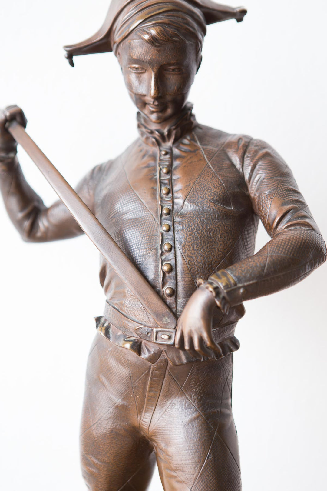 Gran figura bronce Arlequín P. Dubois aprox. 1900 (VENDIDA)