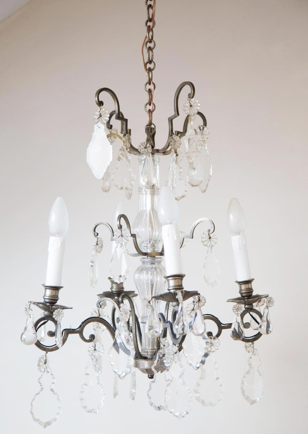 Antigua lámpara de araña francesa cristales principios XX (VENDIDA)
