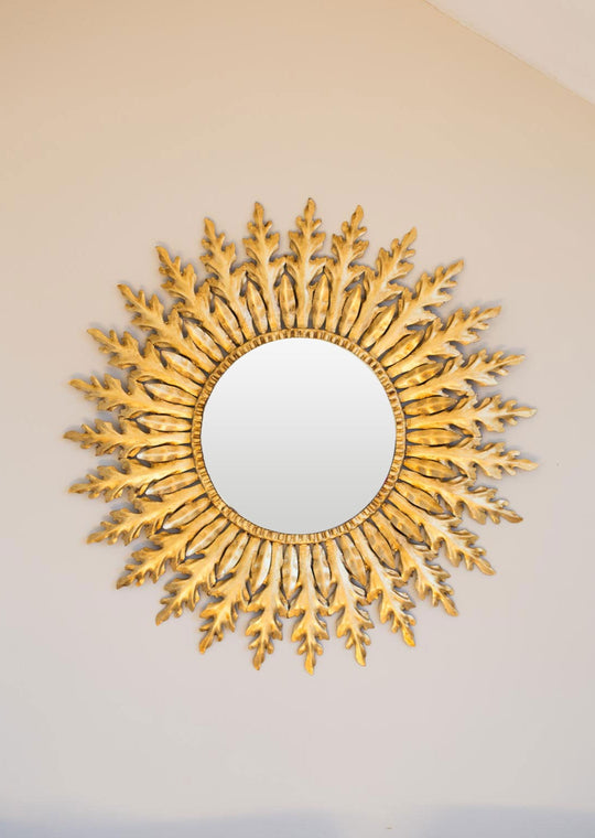 Espejo sol metal dorado años 50/60  (VENDIDO)